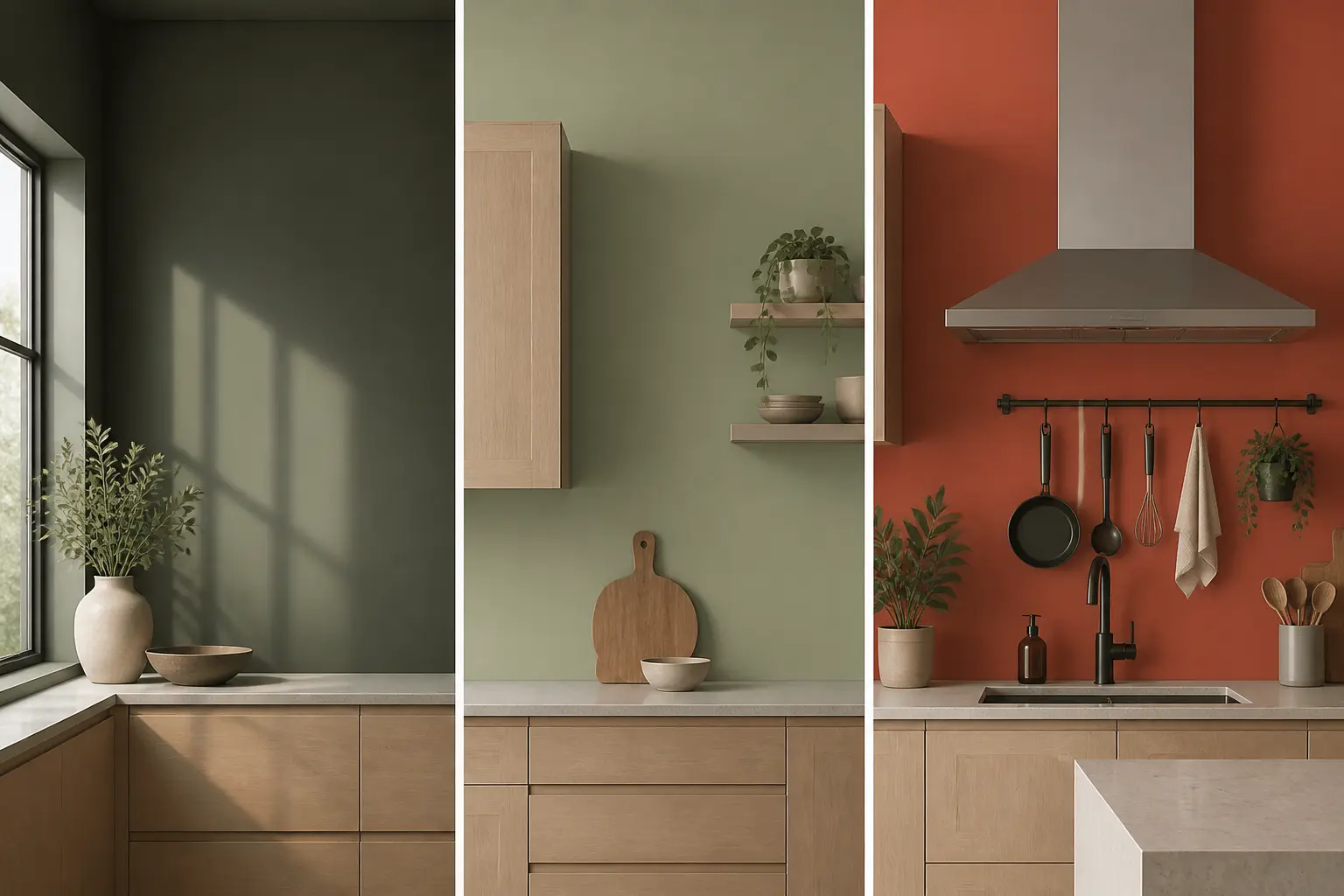 Quel mur peindre en couleur dans une cuisine : trois murs à éviter, dos à la lumière, caché ou encombré.